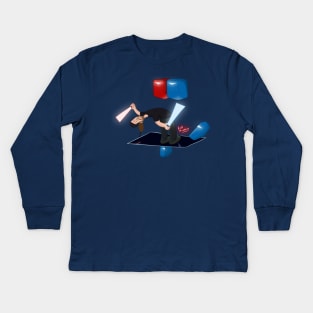 Shane Harris playing beat saber Colored Kids Long Sleeve T-Shirt